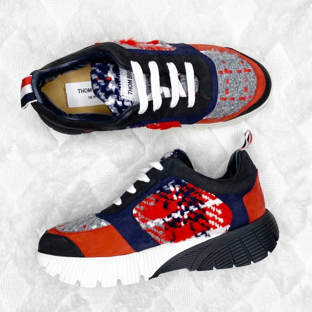 THOM BROWNE tartan tweed runner -New - Picture 3 of 8